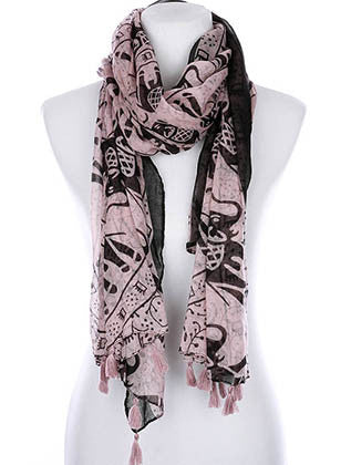 SCARF   ELEPHANT PRINT  KYF99004TPNK