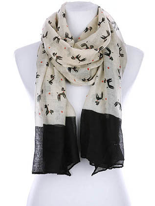 SCARF   POODLE PRINT  KYF99005BLK