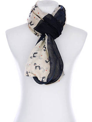 SCARF   POODLE PRINT  KYF99005ETNVY - Scarvesnthangs
 - 3