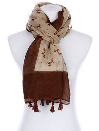 SCARF   POODLE PRINT  KYF99005TBRO - Scarvesnthangs
 - 3