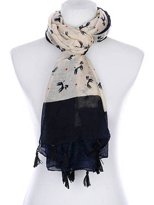 SCARF   POODLE PRINT  KYF99005TNVY - Scarvesnthangs
 - 3