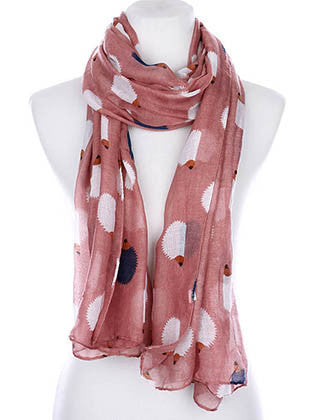 SCARF   HEDGEHOG PRINT  KYF99006BUR