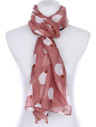 SCARF   HEDGEHOG PRINT  KYF99006BUR - Scarvesnthangs
 - 3