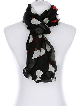SCARF   HEDGEHOG PRINT  KYF99006ETBLK - Scarvesnthangs
 - 3