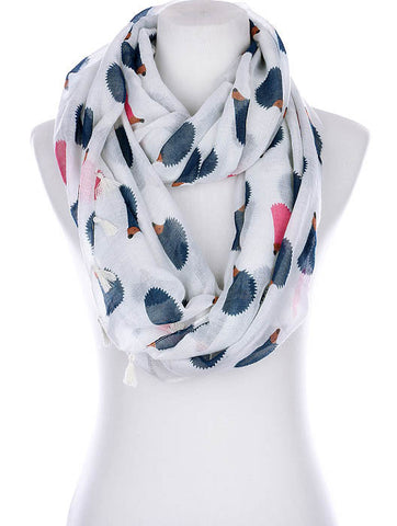 SCARF   HEDGEHOG PRINT  KYF99006ETIVY - Scarvesnthangs
 - 2