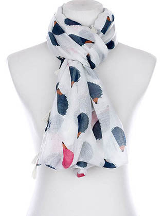 SCARF   HEDGEHOG PRINT  KYF99006ETIVY - Scarvesnthangs
 - 3
