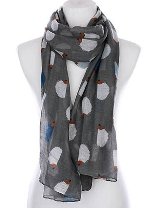 SCARF   HEDGEHOG PRINT  KYF99006GRY