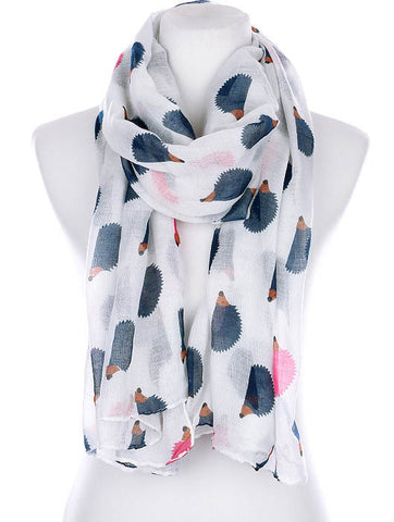 SCARF   HEDGEHOG PRINT  KYF99006IVY - Scarvesnthangs
 - 2