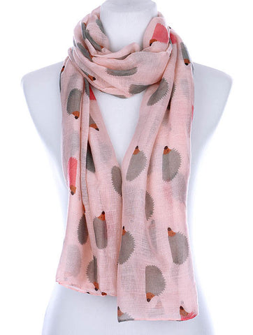 SCARF   HEDGEHOG PRINT  KYF99006PNK - Scarvesnthangs
 - 2