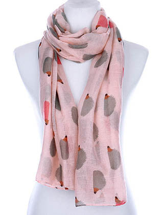 SCARF   HEDGEHOG PRINT  KYF99006PNK