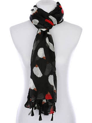 SCARF   HEDGEHOG PRINT  KYF99006TBLK - Scarvesnthangs
 - 3