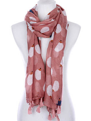 SCARF   HEDGEHOG PRINT  KYF99006TBUR