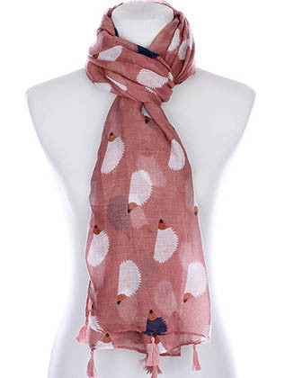 SCARF   HEDGEHOG PRINT  KYF99006TBUR - Scarvesnthangs
 - 3