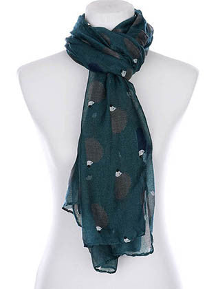 SCARF   HEDGEHOG PRINT  KYF99006TEL - Scarvesnthangs
 - 3