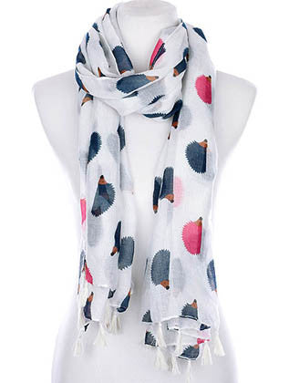 SCARF   HEDGEHOG PRINT  KYF99006TIVY - Scarvesnthangs
 - 1
