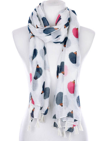 SCARF   HEDGEHOG PRINT  KYF99006TIVY - Scarvesnthangs
 - 2