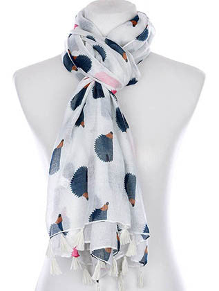 SCARF   HEDGEHOG PRINT  KYF99006TIVY - Scarvesnthangs
 - 3