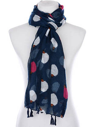 SCARF   HEDGEHOG PRINT  KYF99006TNVY - Scarvesnthangs
 - 3