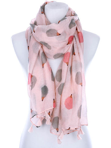 SCARF   HEDGEHOG PRINT  KYF99006TPNK - Scarvesnthangs
 - 2