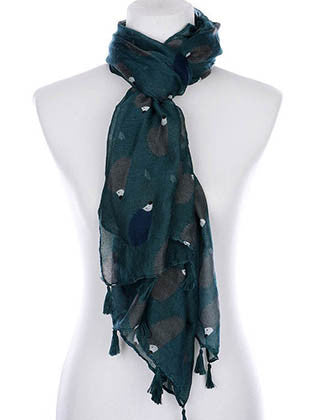 SCARF   HEDGEHOG PRINT  KYF99006TTEL - Scarvesnthangs
 - 3