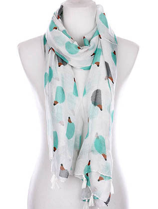 SCARF   HEDGEHOG PRINT  KYF99006TWHT