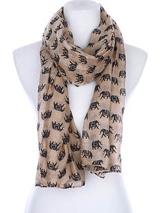 SCARF   ELEPHANT PRINT  KYF99007BRO