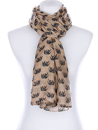 SCARF   ELEPHANT PRINT  KYF99007BRO - Scarvesnthangs
 - 3
