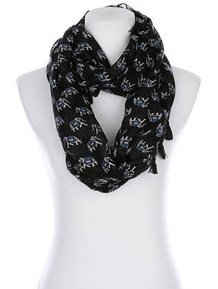 SCARF   ELEPHANT PRINT  KYF99007ETBLK
