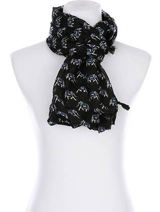 SCARF   ELEPHANT PRINT  KYF99007ETBLK - Scarvesnthangs
 - 3