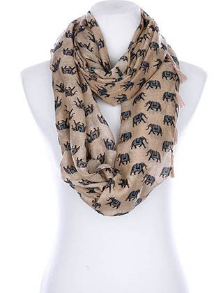 SCARF   ELEPHANT PRINT  KYF99007ETBRO