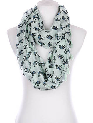 SCARF   ELEPHANT PRINT  KYF99007ETMIN - Scarvesnthangs
 - 1