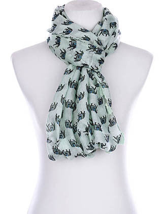 SCARF   ELEPHANT PRINT  KYF99007ETMIN - Scarvesnthangs
 - 3