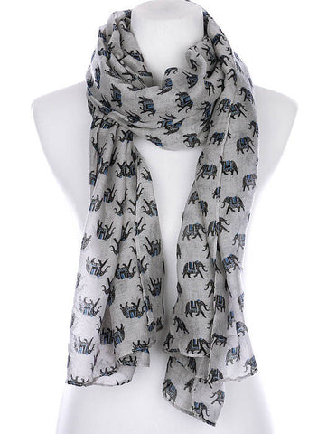 SCARF   ELEPHANT PRINT  KYF99007GRY - Scarvesnthangs
 - 2