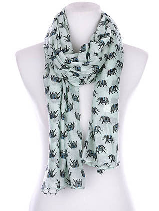 SCARF   ELEPHANT PRINT  KYF99007MIN