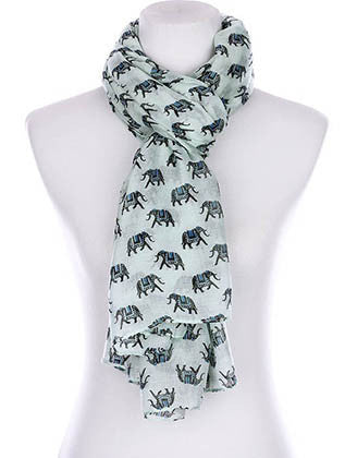 SCARF   ELEPHANT PRINT  KYF99007MIN - Scarvesnthangs
 - 3