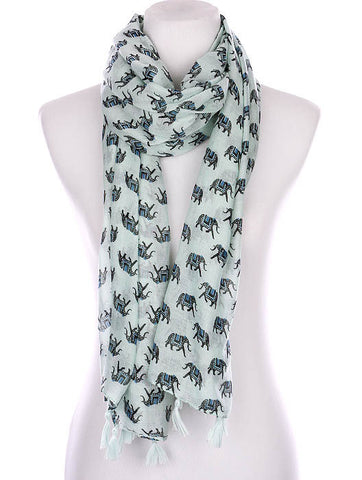 SCARF   ELEPHANT PRINT  KYF99007TMIN - Scarvesnthangs
 - 2