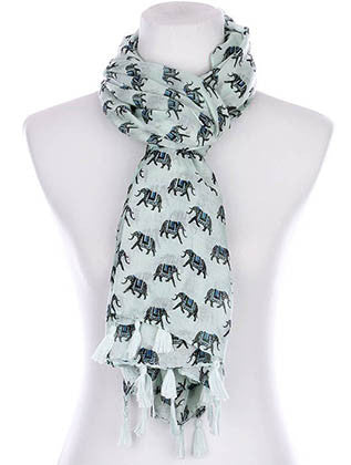 SCARF   ELEPHANT PRINT  KYF99007TMIN - Scarvesnthangs
 - 3