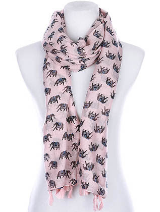 SCARF   ELEPHANT PRINT  KYF99007TPNK