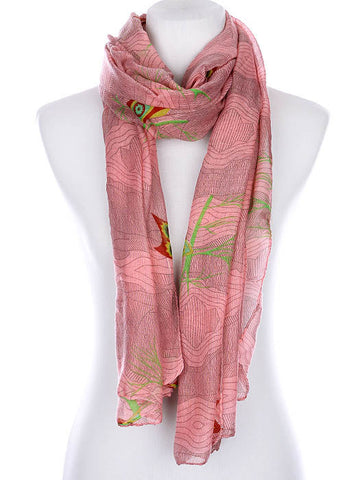 SCARF   OWL PRINT  KYF99008BUR - Scarvesnthangs
 - 2