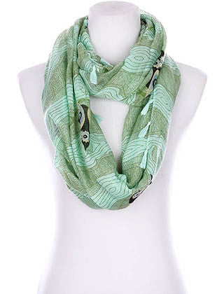 SCARF   OWL PRINT  KYF99008ETMIN - Scarvesnthangs
 - 1