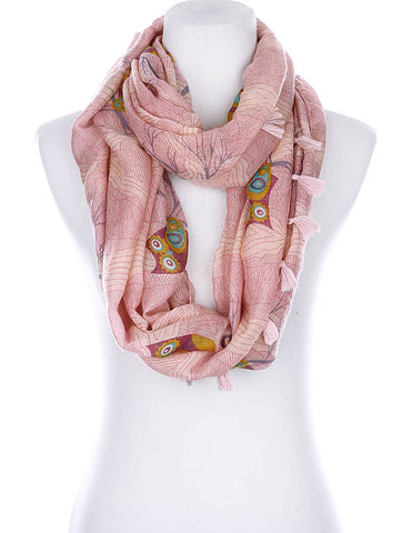 SCARF   OWL PRINT  KYF99008ETPNK - Scarvesnthangs
 - 2