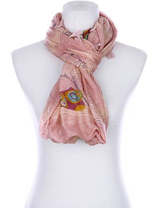 SCARF   OWL PRINT  KYF99008ETPNK - Scarvesnthangs
 - 3