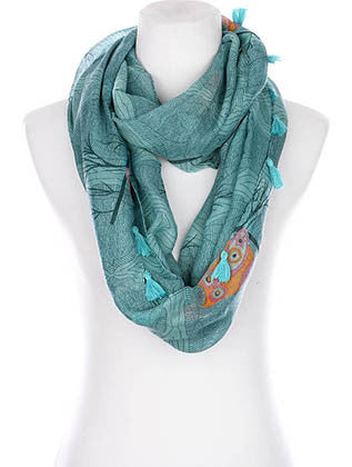 SCARF   OWL PRINT  KYF99008ETTEL - Scarvesnthangs
 - 1