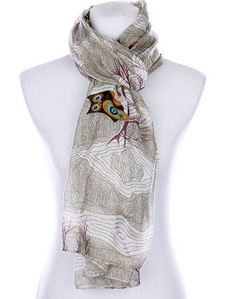 SCARF   OWL PRINT  KYF99008GRY - Scarvesnthangs
 - 3