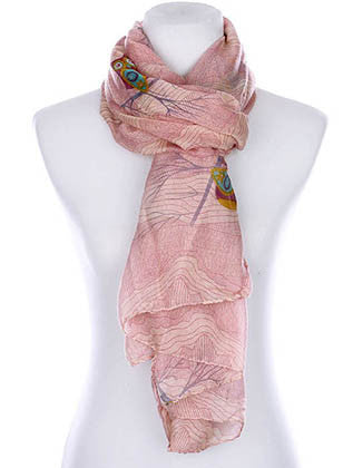 SCARF   OWL PRINT  KYF99008PNK - Scarvesnthangs
 - 3