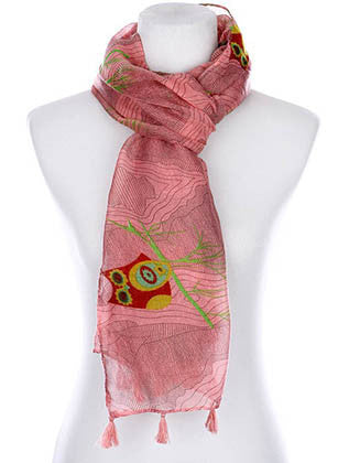 SCARF   OWL PRINT  KYF99008TBUR - Scarvesnthangs
 - 3