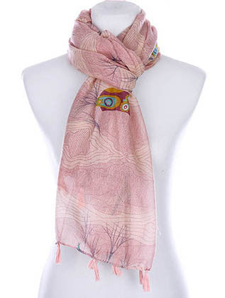 SCARF   OWL PRINT  KYF99008TPNK - Scarvesnthangs
 - 3