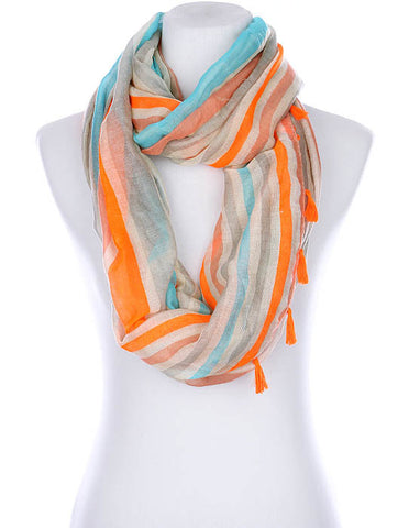 SCARF   NEON STRIPES  KYF99009ETBLUMLT - Scarvesnthangs
 - 2