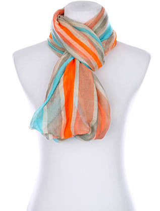 SCARF   NEON STRIPES  KYF99009ETBLUMLT - Scarvesnthangs
 - 3