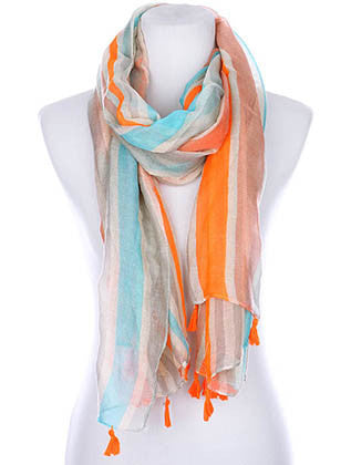 SCARF   NEON STRIPES  KYF99009TBLUMLT - Scarvesnthangs
 - 1